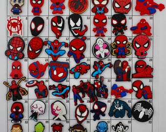 Spider Man Shoe Charms. Venom Charms. Accessories for clogs. Peter Parker Silicone kids gift Charms for Shoes Spider Verse charms. Spiderman