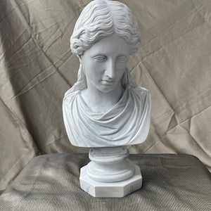 Julia Claudia Bust: Polished Molded Marble Roman Lady Sculpture