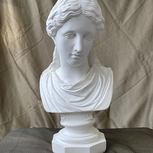Julia Claudia Bust, Roman Lady – Classic Plaster Sculpture – Decorative Figure for Home or Studio