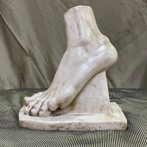 Molded Marble Roman Foot Sculpture - Antique Finish Classical Art Decor