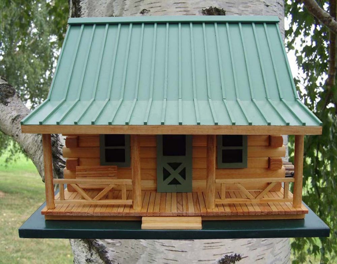 Log Cabin Birdhouse Etsy