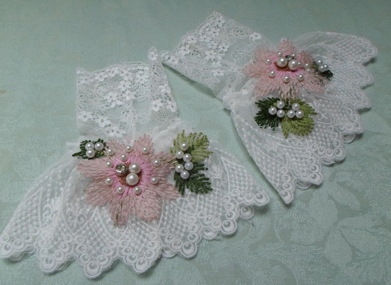 New Year New Deal 25/% OFF CUFF White lace Adornments Wrist Cuff ONE of a Kind