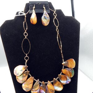 Shell necklace with matching earrings