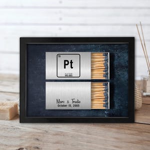 Personalized Platinum Anniversary Framed Canvas Wall Art: Element Symbol Gift image 2