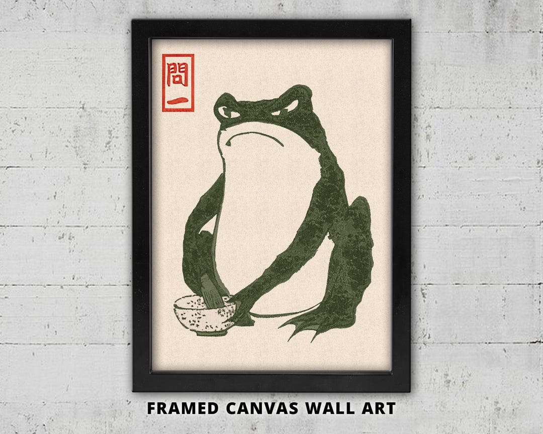 Grumpy Toad III by Matsumoto Hoji Framed Canvas Wall Decor - Japanese ...