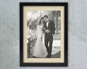 Custom Framed Linen Anniversary Photo Print, Wedding Gift
