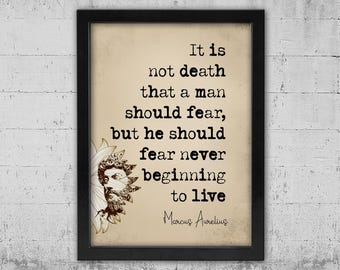 Marcus Aurelius Quote Wall Decor, Framed Canvas Wall Art, Motivational Poster, Minimalist