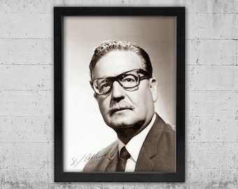 Salvador Allende Framed Canvas Print: Socialist Visionary Wall Art (12x16 inches)