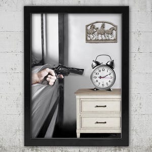 Framed Clock Print: Modern Wall Art Decor, Office Home Design