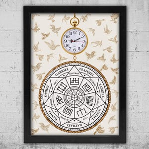 The clock is running, Seal of Seven Archangels, Arbatel Spirits, Seals of Solomon, Kabbalah Amulet, Sigil of Angels, Sacred Geometry Clock
