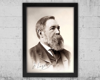 Friedrich Engels Framed Canvas Art Print: Vintage History Photo (12x16 inches)
