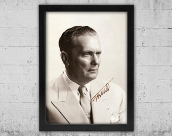 Josip Broz Tito Framed Canvas Wall Art: Yugoslavia President Historical Print (12x16 inches)