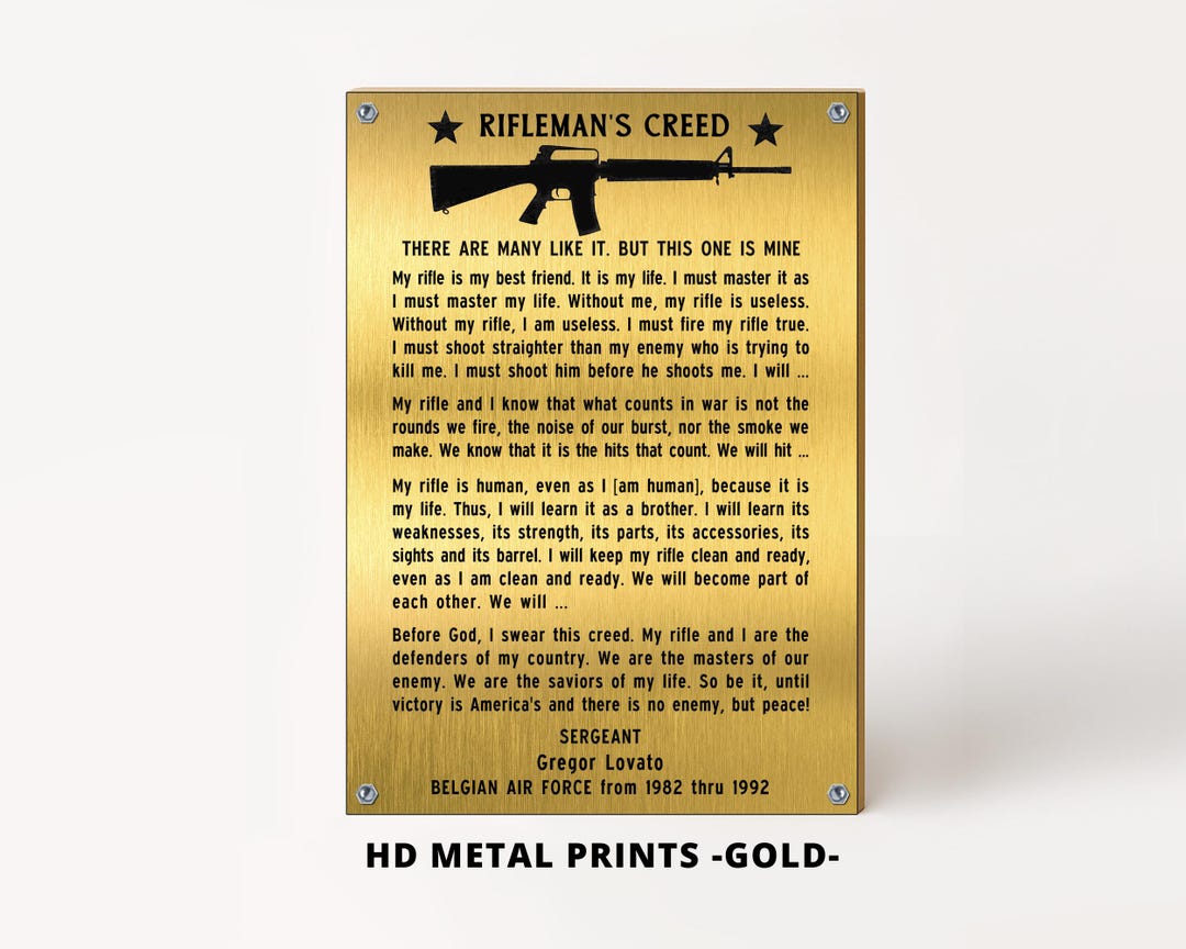 Rifleman's Creed Plaque: Military Marine Corps Metal Gift - Etsy