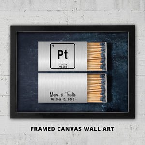 Personalized Platinum Anniversary Framed Canvas Wall Art: Element Symbol Gift image 1