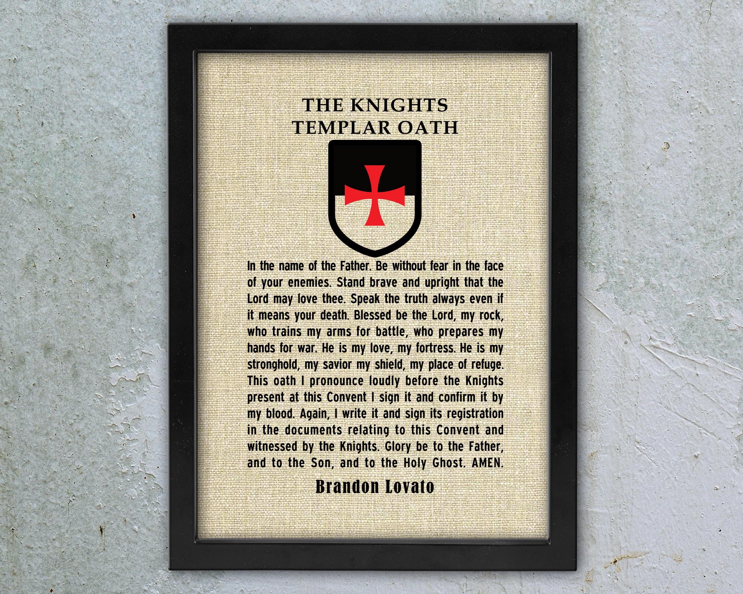 Templer Sign Knights Templar Oath Framed Linen Sign: Warrior Art Gift - Etsy