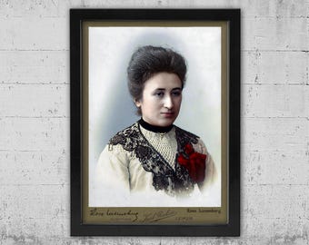 Rosa Luxemburg Framed Canvas Print: Revolutionary Socialist Wall Art (12x16 inches)