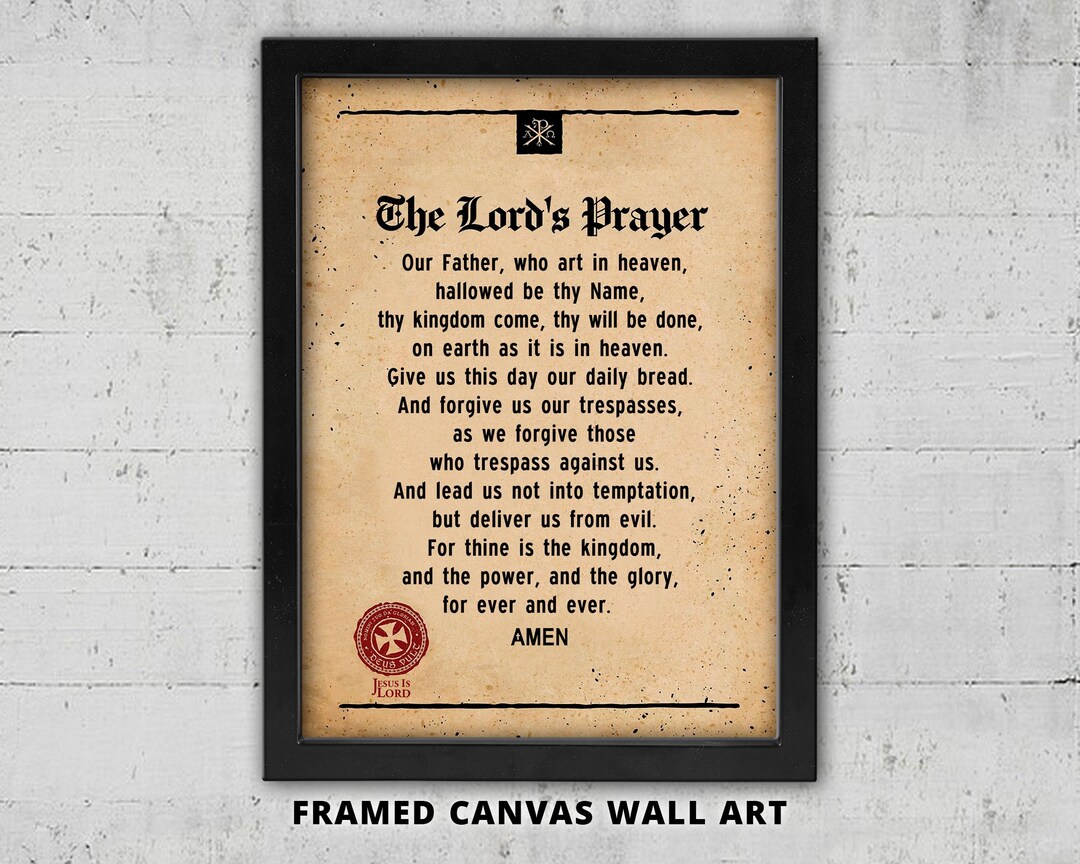 Lord's Prayer Sign Framed Canvas Wall Art: Christian Home Decor - Etsy UK