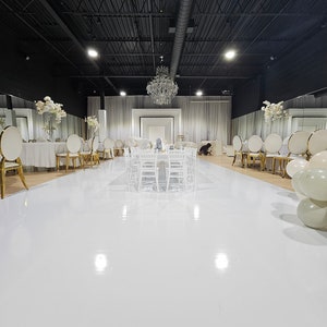 Event Floor Vinyl Wrap – White Aisle Runner & Dance Floor Custom Cut to Size