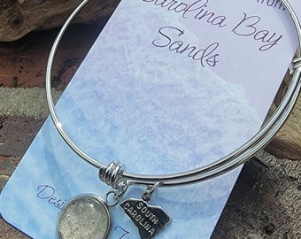 Beach Sand bangle made with sand from a Carolina bay in South Carolina. Piece of South Carolina in jewelry