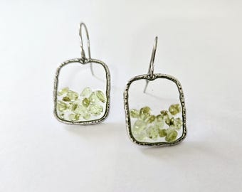 Birthstone jewelry Peridot earrings August birthstone earrings made in South Carolina gift for August birthday gift for her peridot jewelry