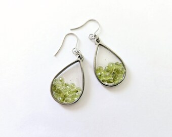 Birthstone jewelry Peridot earrings August birthstone earrings made in South Carolina gift for August  birthday gift Peridot jewelry for her