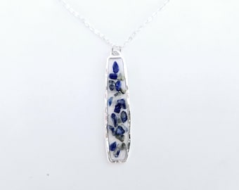 Lapis lazuli necklace gemstone pendant spiritually believed to support wisdom, truth, friendship, enlightenment. lapis crystal jewelry