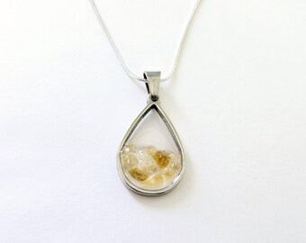 November birthstone Citrine gemstone pendant November Citrine birthstone Citrine necklace made in South Carolina Birthstone Gift for her