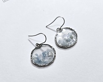 March birthstone earrings gift aquamarine earrings March birthstone jewelry aquamarine made in South Carolina Birthday Gift for her