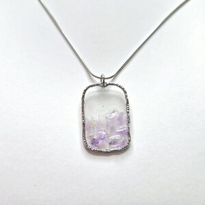 February birthstone Amethyst gemstone pendant. February birthstone amethyst necklace made in South Carolina. Birthday Gift for her