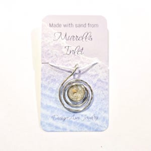 Murrells Inlet South Carolina sand wire swirl pendant. A piece of South Carolina captured in jewelry.