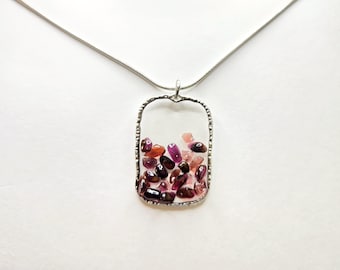 January birthstone necklace Garnet jewelry birthstone pendant January birthstone garnet birthstone made in South Carolina Birthday Gift her