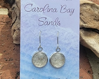 Beach Sand Earrings made with sand from a Carolina bay in South Carolina. Piece of South Carolina in jewelry