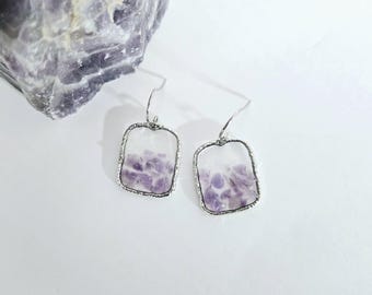 Birthstone jewelry Amethyst earrings February birthstone earrings made in South Carolina gift for February birthday gift amethyst  jewelry