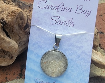 Beach Sand pendant made with sand from a Carolina bay in South Carolina. Piece of South Carolina in jewelry