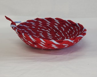 Upcycled fabric bowl basket tray