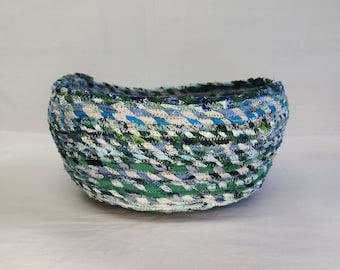 Upcycled fabric bowl basket tray