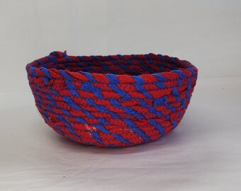 Upcycled fabric bowl basket tray