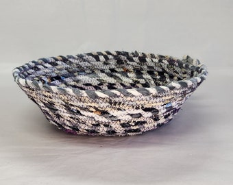 Upcycled fabric bowl basket tray