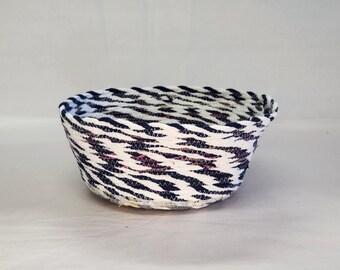 Upcycled fabric bowl basket tray