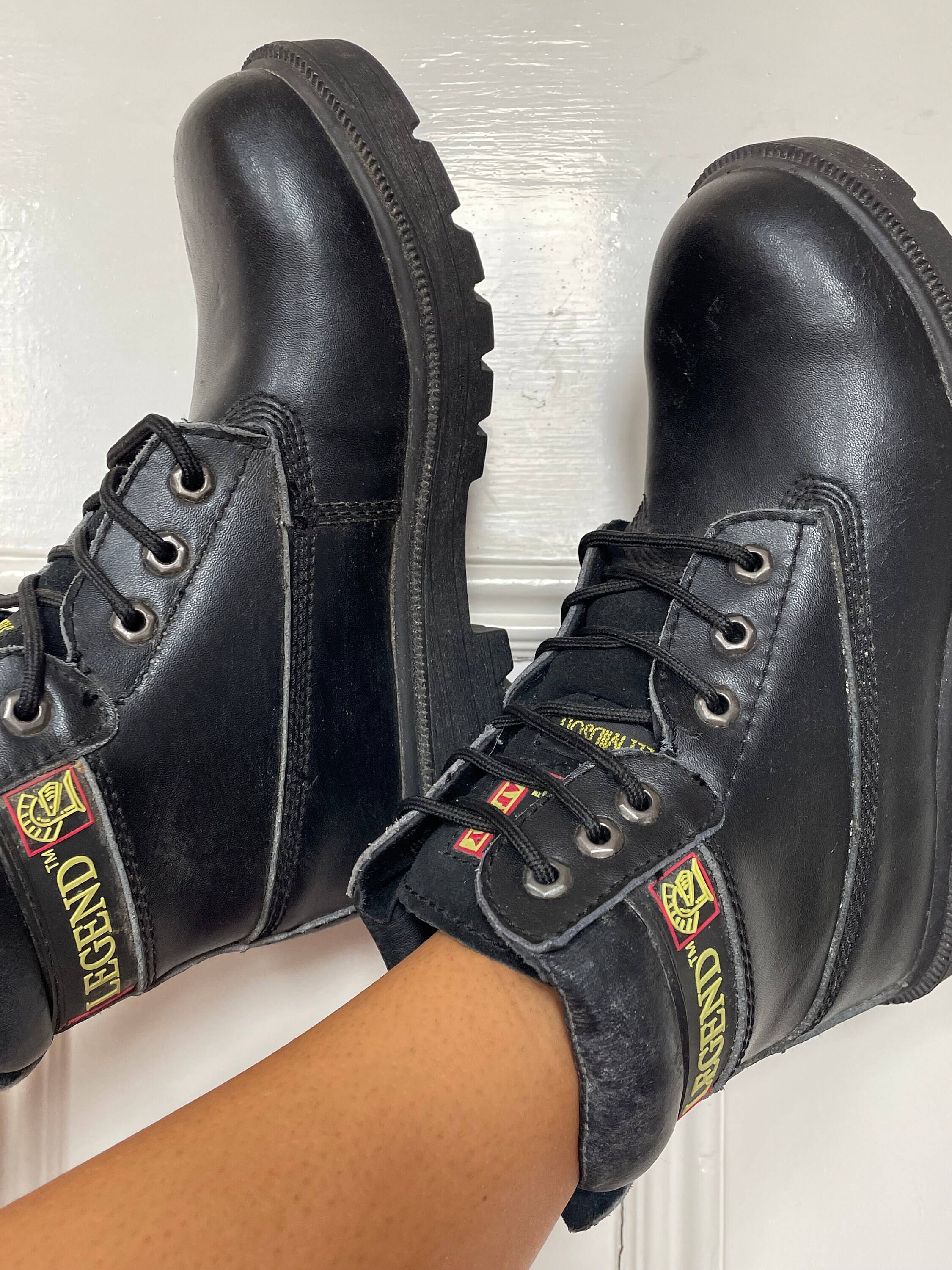 Vintage studded biker boots