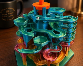Handcrafted Kinetic Marble Run Machine – Desktop  Fidget Toy,  STEM stimulation toy
