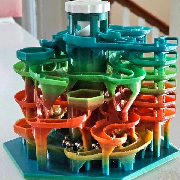 3D knikkerbaanmachine – Kinetic bureauspeelgoed – Handgemaakte knikkermachine – STEM-cadeau – Executive bureauspeelgoed – Fidgetspeelgoed - GRATIS VERZENDING