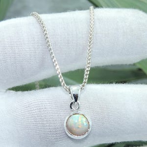 Australian Fire Opal Pendant: 925 Sterling Silver Round Gemstone
