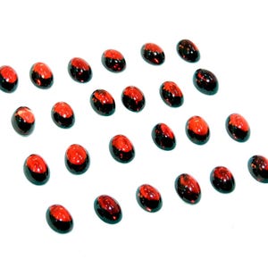Red Garnet Cabochon Gemstone: 5x7mm Oval, 10 Pcs Jewelry Lot