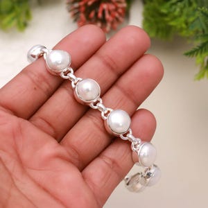 Pearl Sterling Silver Bracelets, Handmade Design, Gift for her