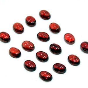 Red Garnet Cabochon Lot (10 Pcs): Mozambique Oval Gemstones 6x8mm