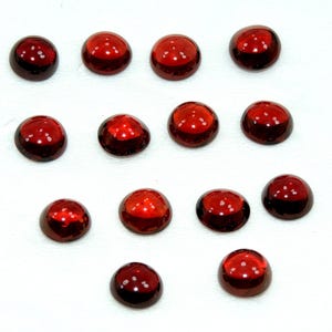 Red Garnet Cabochon: 6mm Round Mozambique Gemstone - 10 Pcs