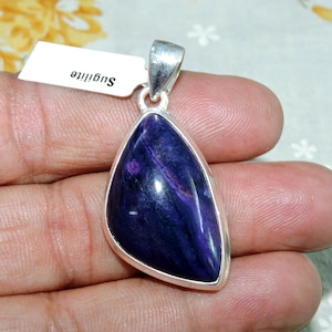 Sugilite Gemstone Sterling Silver Pendant: Vivid Purple Jewelry