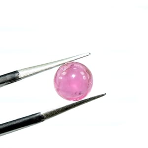 Pink Tourmaline Loose Gemstone, Round Tourmaline Smooth Cabochon, Gemstone for Jewelry Making, Natural Tourmaline, 7X7 MM Pink Tourmaline