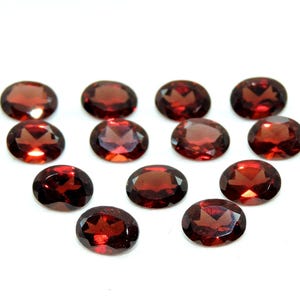 Faceted Oval Mozambique Red Garnet Gemstone: Jewelry Making, 5x7mm 10 Pcs